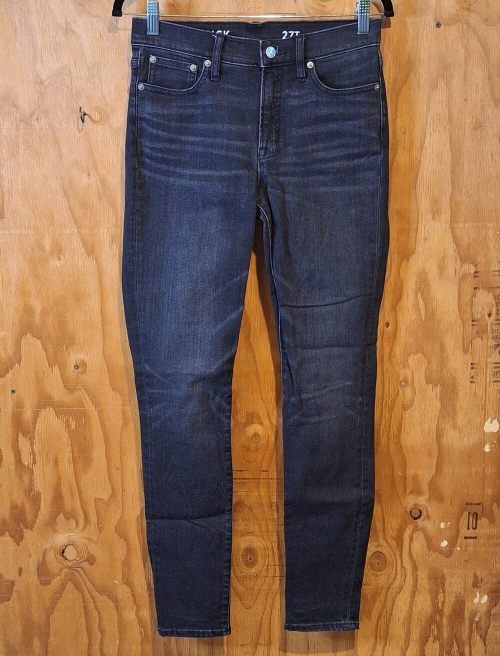 J.Crew Toothpick Jeans Women's 27 Tall Black Classic Skinny Basic Normcore